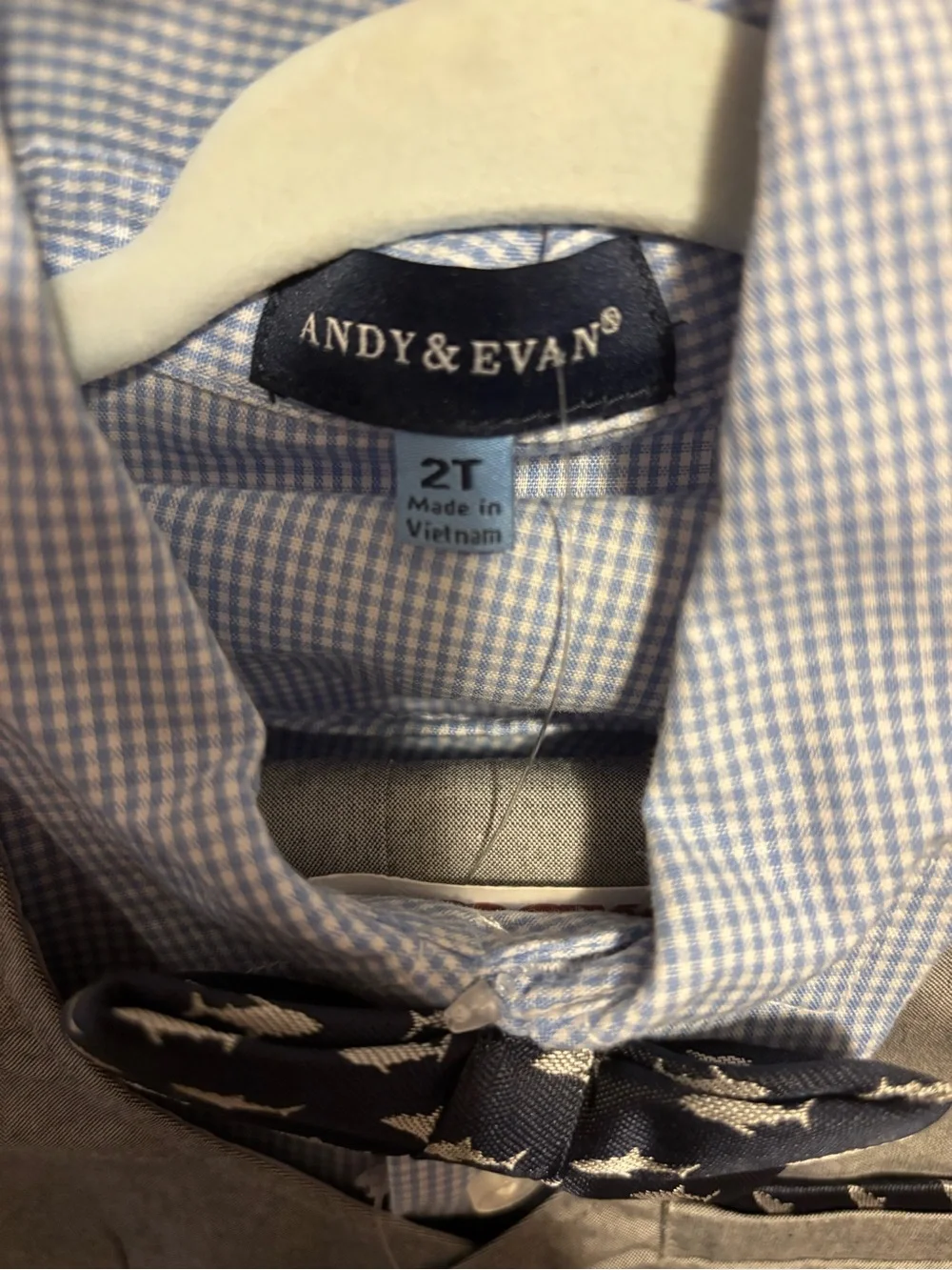 Andy & Evan Grey Vest Set with Light Blue Shirt and Navy Bow Tie